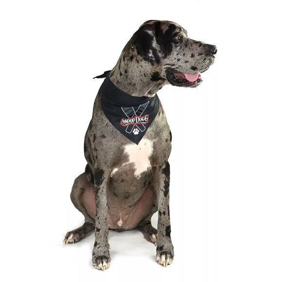 Snoop Doggie Doggs Single Reversible Bandana Mic Drop Pink Black Size: Small - Picture 3 of 7